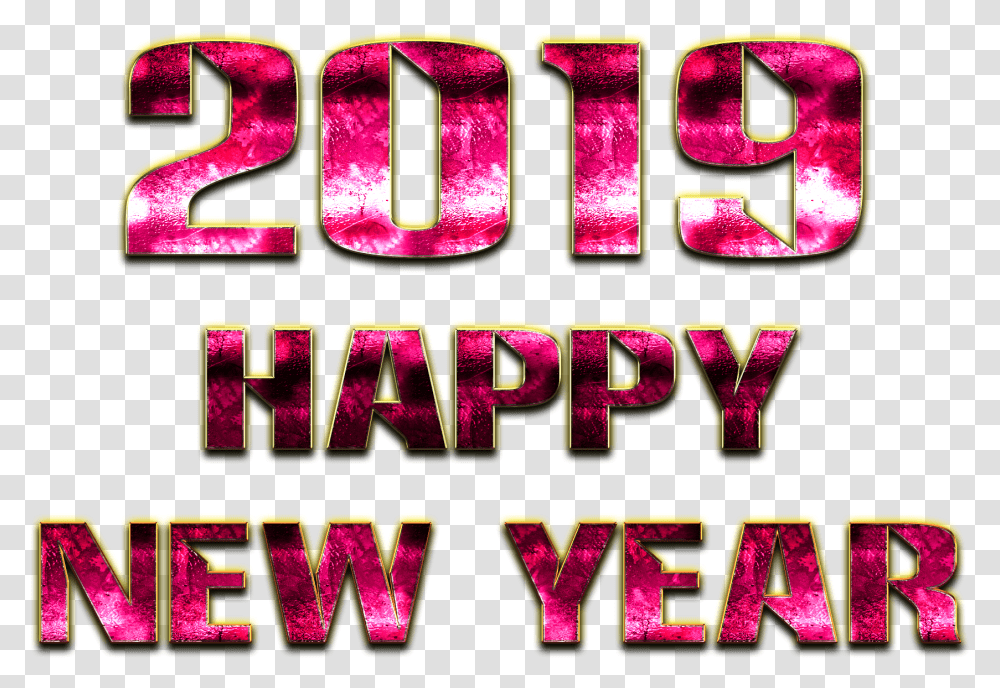 2019 Happy New Year, Alphabet, Light, Purple Transparent Png