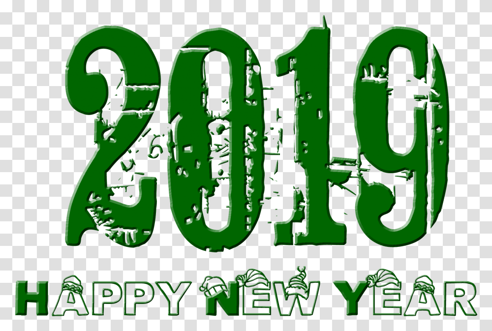 2019 Happy New Year Calligraphy, Alphabet, Vegetation, Plant Transparent Png