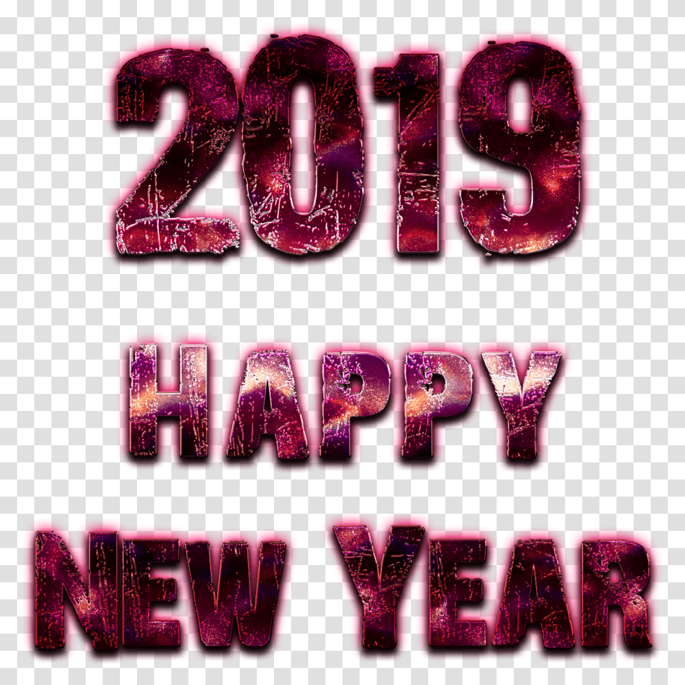 2019 Happy New Year Happy New Year 2019, Light, Neon, Graphics, Art Transparent Png