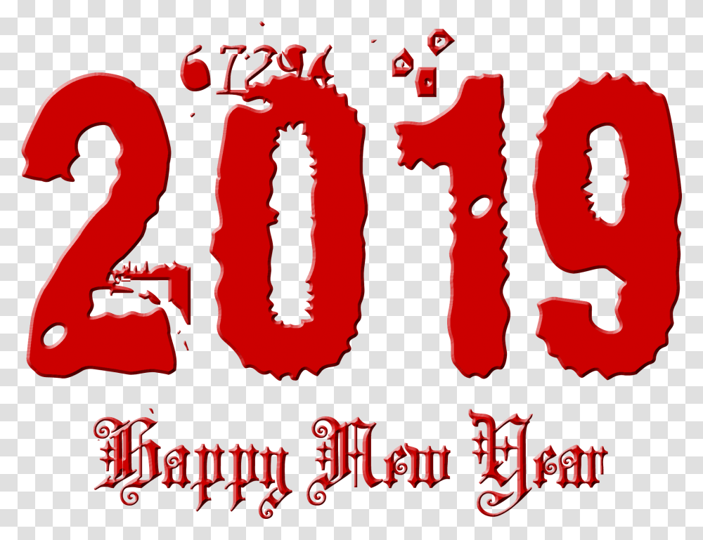 2019 Happy New Year, Number, Alphabet Transparent Png
