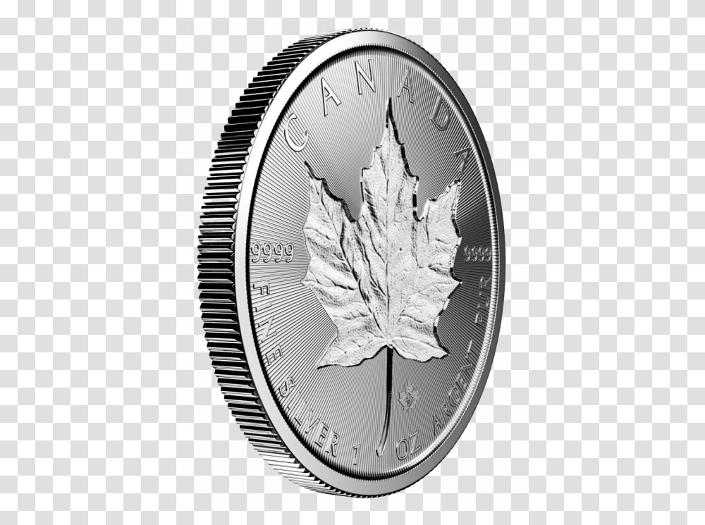 2019 Incuse Canadian Maple Leaf Silver Coins Gold Spot Incuse Maple Leaf Coin, Clock Tower, Architecture, Building, Money Transparent Png