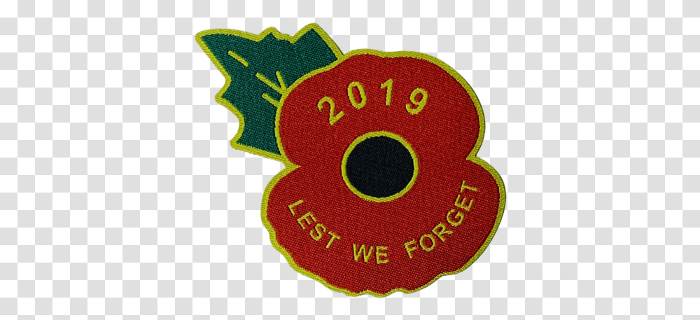 2019 Lest We Forget Self Adhesive Poppy Embroidery, Rug, Logo, Trademark Transparent Png