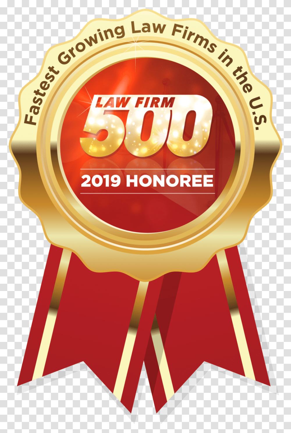 2019 Lf500 Honoree Seal High Res 2019 Law Firm, Gold, Wristwatch, Food Transparent Png