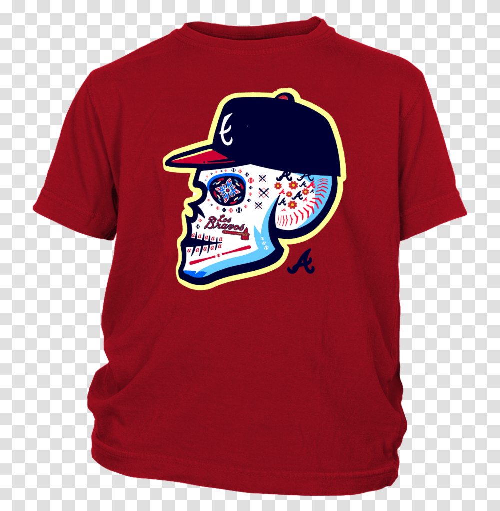 2019 Los Bravos Sugar Skull Shirt Atlanta Braves Thirst Project Cameron Boyce, Apparel, T-Shirt, Person Transparent Png