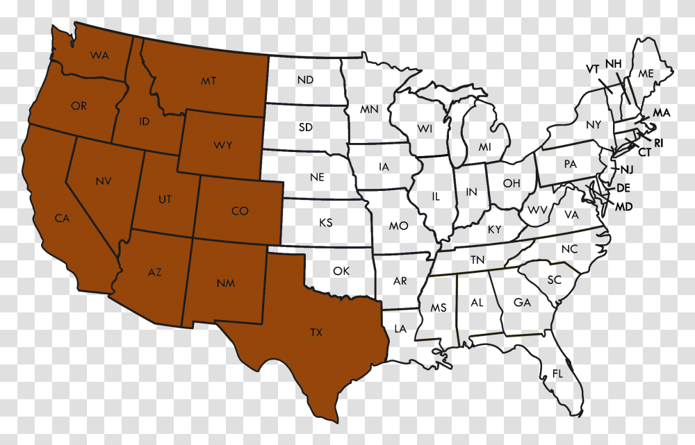 2019 Naba Regions Map Western Blank United States Map, Diagram, Atlas, Plot Transparent Png