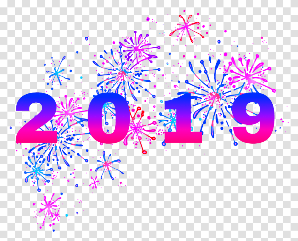 2019 Newyear Fireworks Sparkle Holiday Celebration Graphic Design, Confetti, Paper Transparent Png