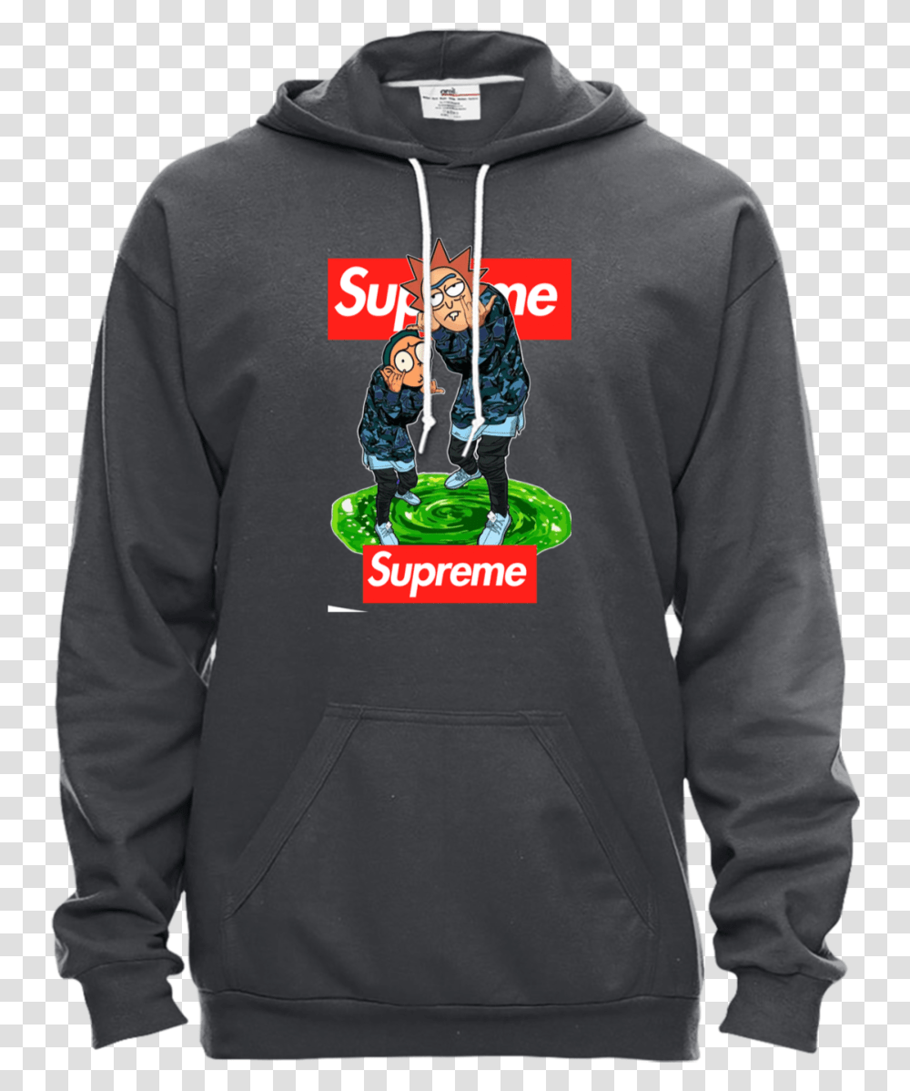 2019 Official Supreme Rick And Morty Hoodie Rick And Morty Sweatshirt, Apparel, Sweater, Sleeve Transparent Png