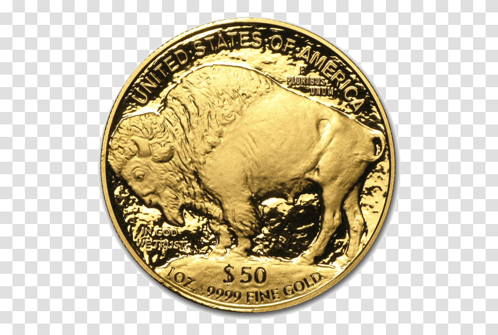 2019 Proof Gold Buffalo, Coin, Money, Painting Transparent Png