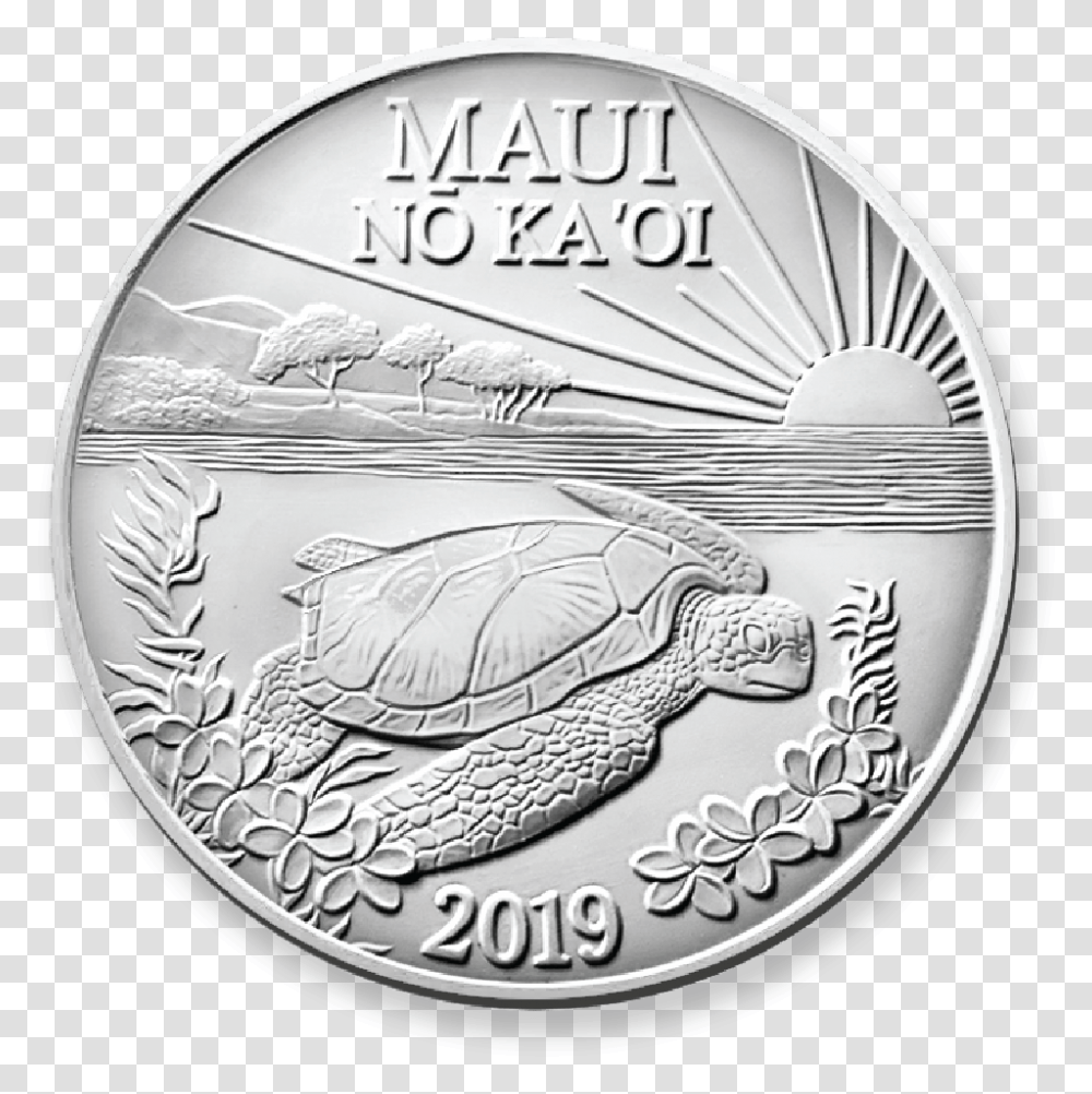 2019 Single Cupronickel 2019 Maui Trade Dollar, Coin, Money, Turtle, Reptile Transparent Png