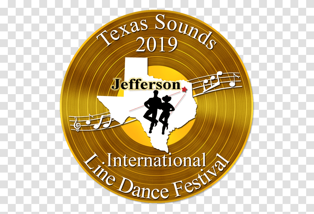 2019 Texas Sounds Line Dance Logo Flat Trans Texas Sounds Graphic Design, Person, Human, Gold, Coin Transparent Png
