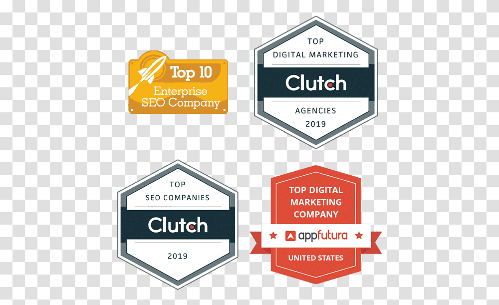 2019 Top Seo Company Top B2b Companies Clutch, Label, Sign Transparent Png