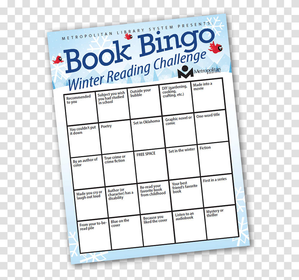 2020 Book Reading Challenge Calendar, Menu Transparent Png