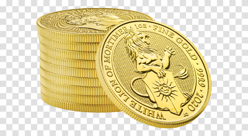 2020 Bullion Queenquots Beasts The White Lion Of Mortimer Tanjung Simpang Mengayau, Coin, Money, Gold, Rug Transparent Png