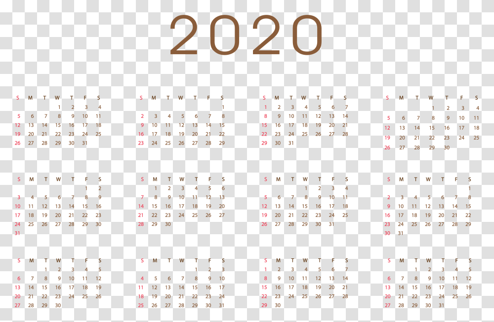 2020 Calendar Clipart Calendar 2020, Number, Scoreboard Transparent Png
