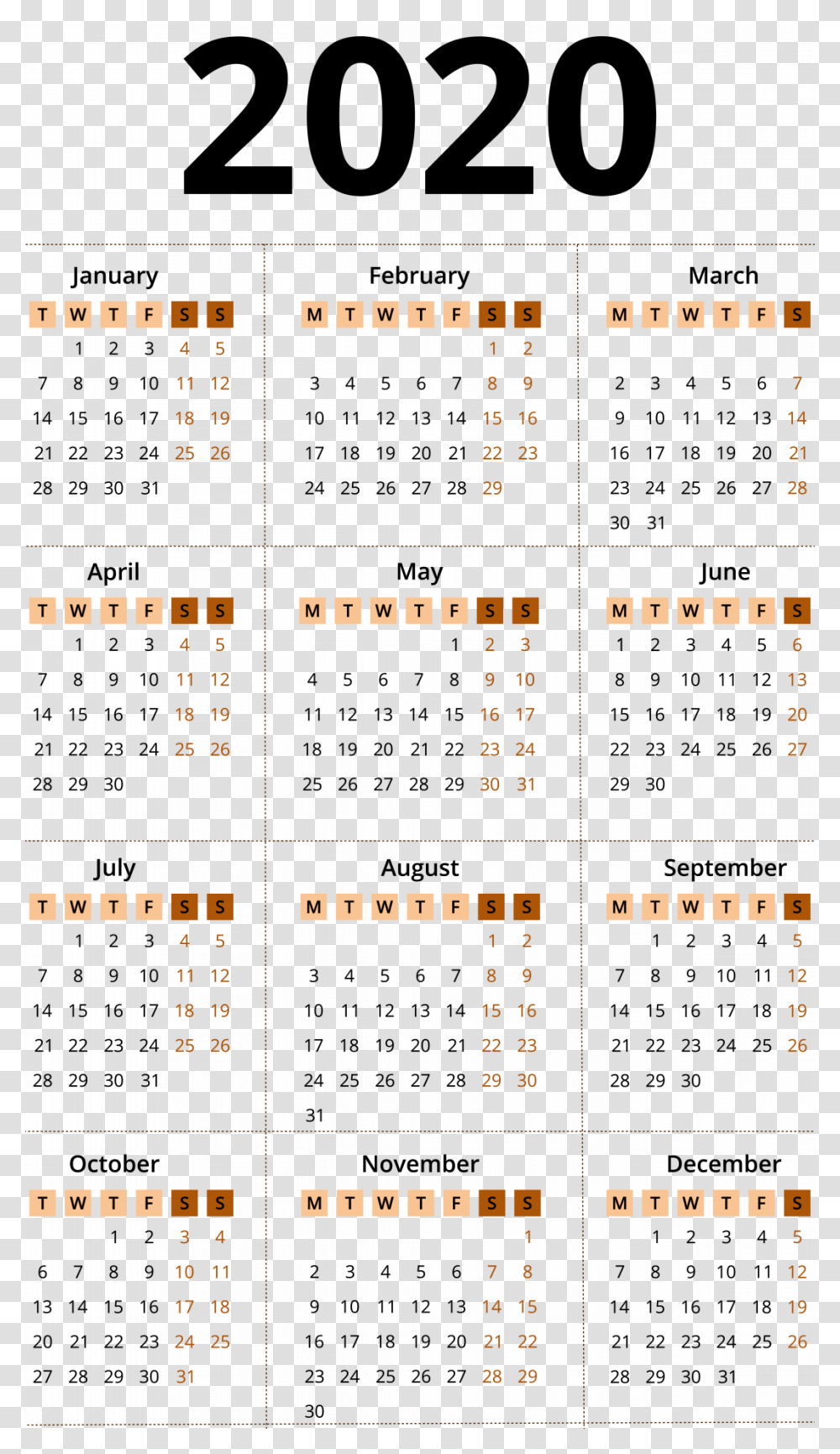 2020 Calendar Images All Chinese Lunar Calendar 2020, Scoreboard, Menu, Number Transparent Png