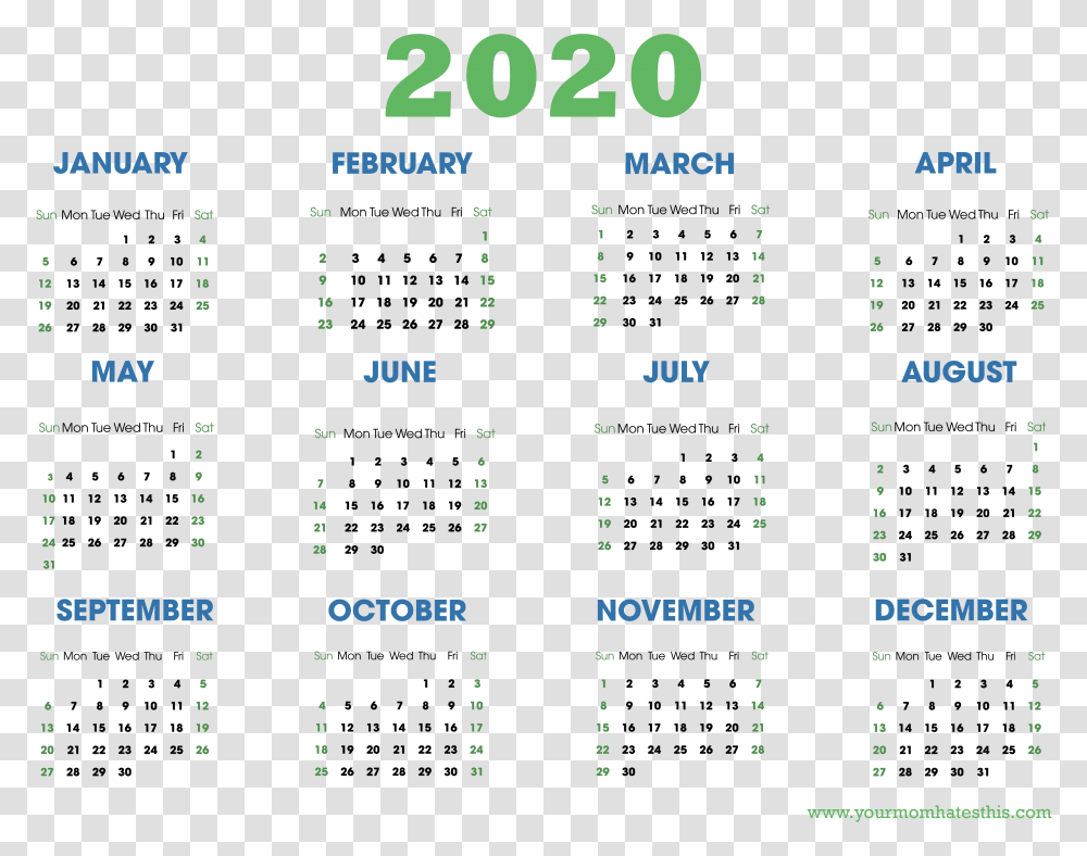 2020 Calendar Images Hd 2020 Hd Calendar Download, Menu, Number Transparent Png