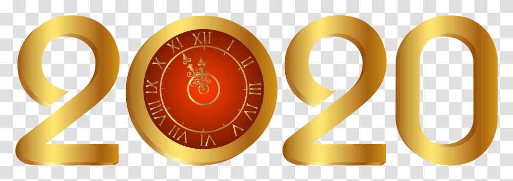 2020 Clock Gold Clip Art 2020 New Year, Bowl Transparent Png