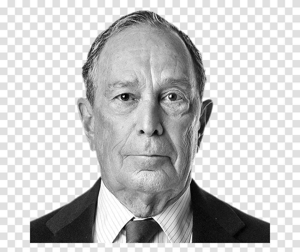 2020 Democrats The New York Times Michael Bloomberg Black And White, Head, Face, Person, Tie Transparent Png
