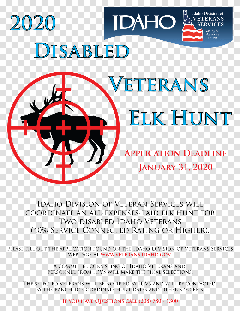 2020 Disabled Veterans Elk Hunt Flyer Idaho, Number, Shooting Range Transparent Png