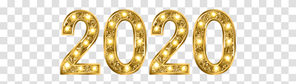 2020 Gold Logo Lights Sticker Number, Symbol, Text Transparent Png