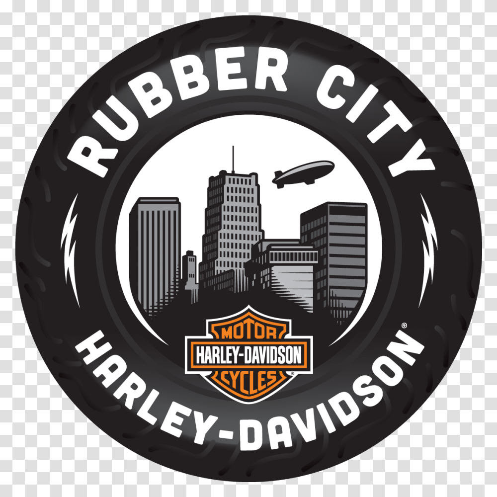 2020 H D Motorcycles Rubber City Harleydavidson Emblem, Logo, Symbol, Label, Text Transparent Png
