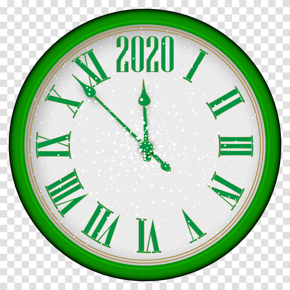 2020 New Year Green Clock Clip Art New Year Clock 2020, Analog Clock, Wall Clock, Clock Tower Transparent Png