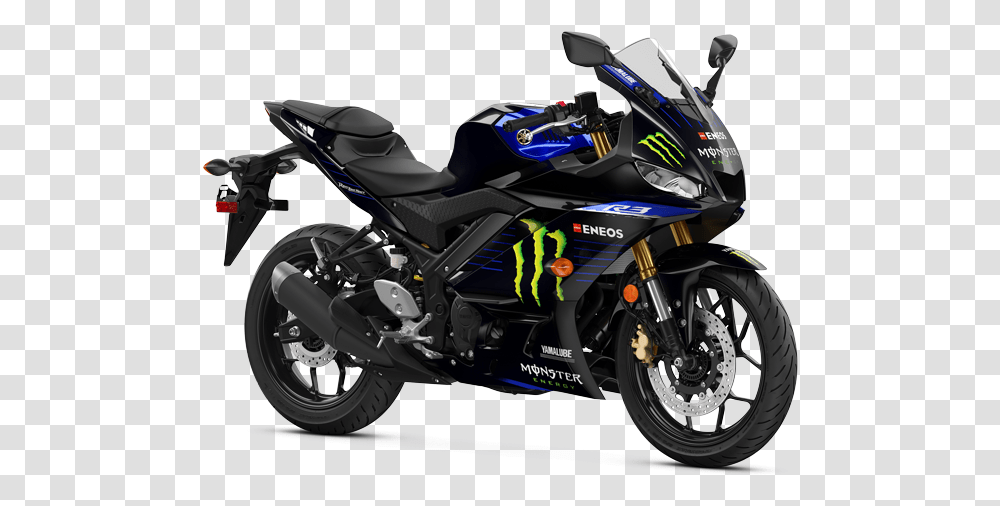 2020 Yamaha Yzf R3 Monster Energy Yamaha Motogp Edition 2020 Yamaha R3 Monster, Motorcycle, Vehicle, Transportation, Wheel Transparent Png