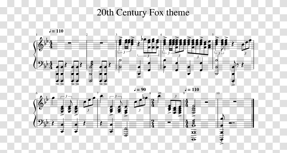 20th Century Fox Piano Notes, Gray, World Of Warcraft Transparent Png