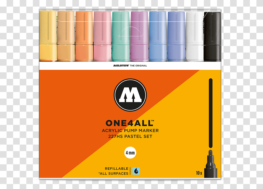 227hs Pastel SetTitle One4all 227hs Pastel Molotow One4all Pastel Kit, Marker Transparent Png