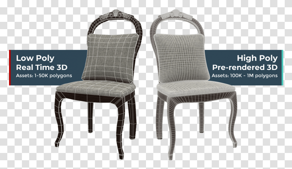 2d Furniture Low Poly Vs Highpoly Furniture, Chair, Cushion Transparent Png