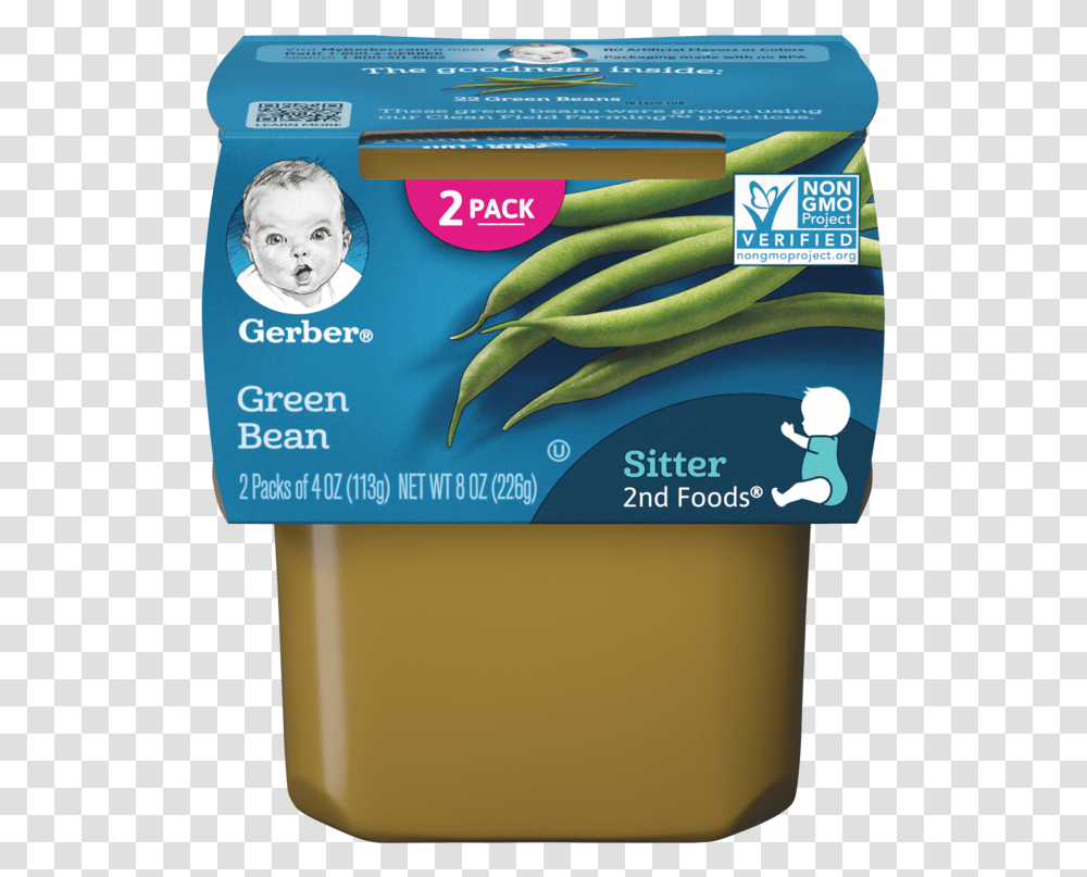2nd Foods Green Beans Baby Food Gerber, Plant, Vegetable, Person, Human Transparent Png