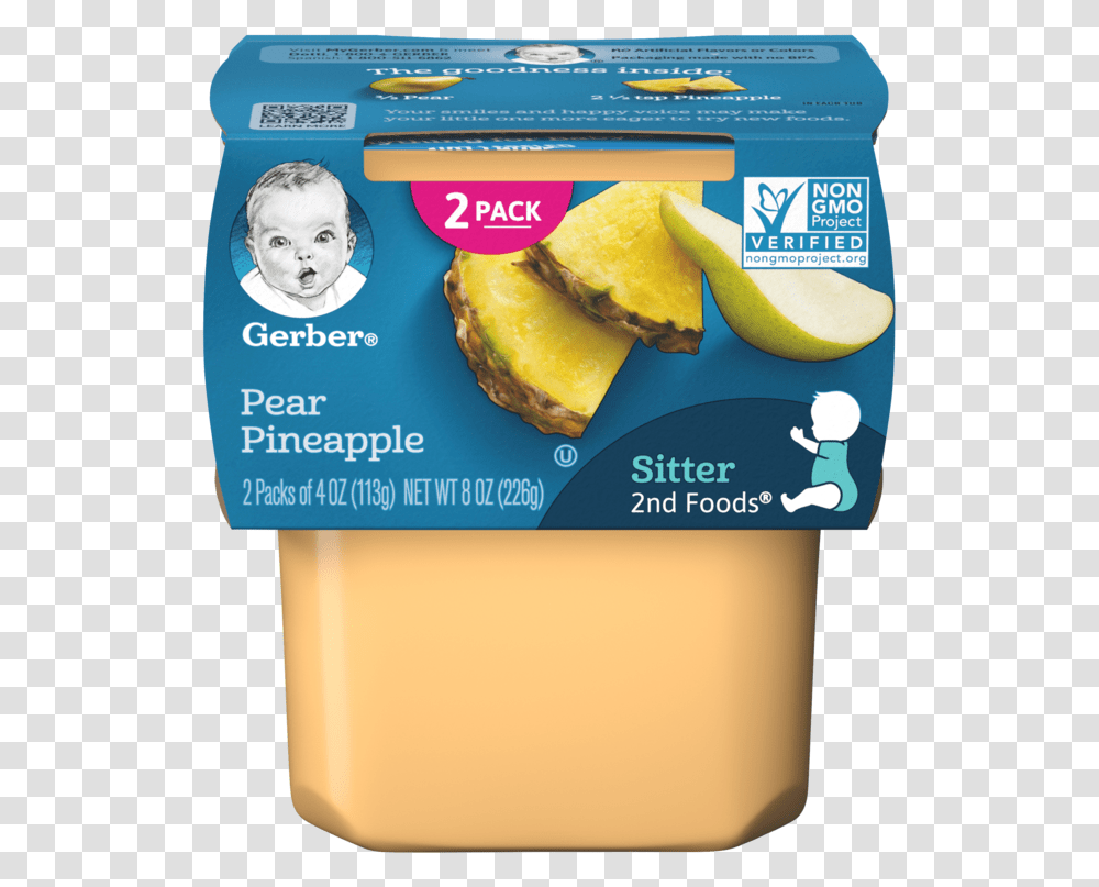 2nd Foods Pear Pineapple Gerber Sweet Potato Turkey, Plant, Person, Human, Fruit Transparent Png