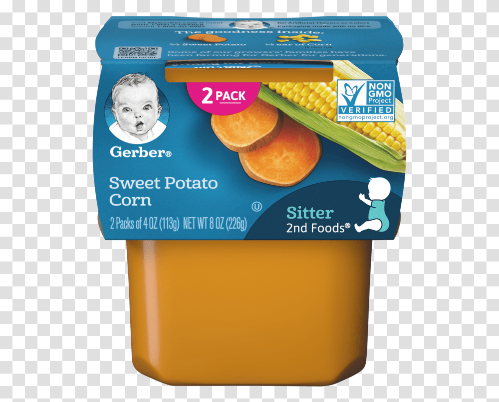 2nd Foods Sweet Potato Corn Apple Chicken Baby Food, Plant, Label, Person Transparent Png