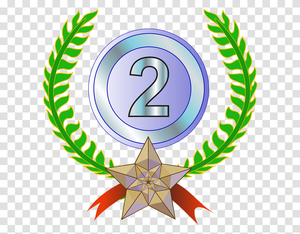 2nd Place Clipart, Number, Star Symbol Transparent Png