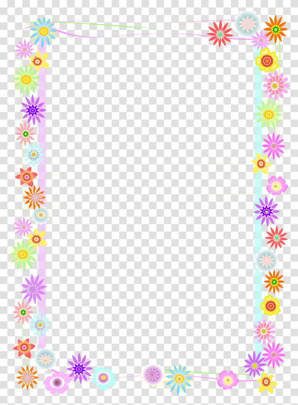 Border Butterfly And Flowers, Pattern Transparent Png