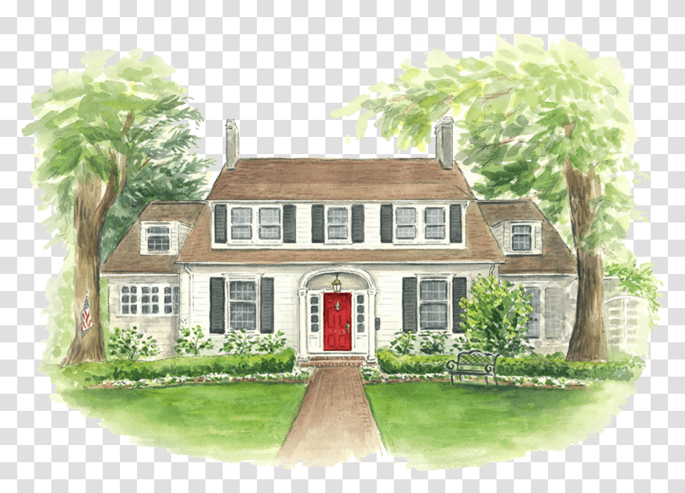 38th Street Red Door Estate, Housing, Building, Cottage, House Transparent Png