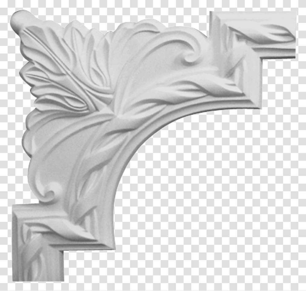 38w X 38h Valeriano French Ribbon Panel Moulding Corner Matches Pml02x00va Molding, Statue, Sculpture, Art, Ornament Transparent Png