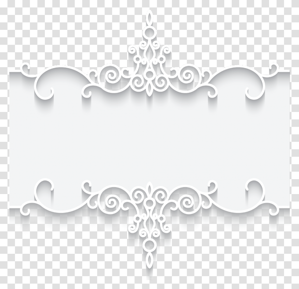 3d 3deffect Mq White Flowers Border Borders Frame Frame Black And Silver Frame, Lace, Chandelier, Lamp, Tablecloth Transparent Png