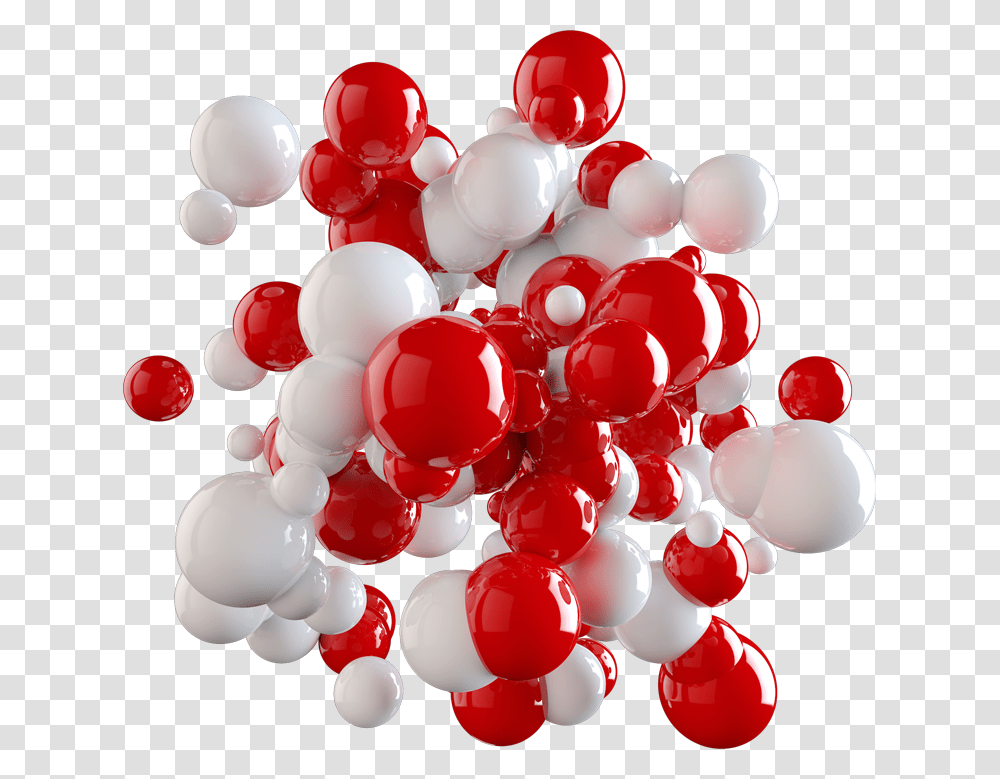 3d Abstract Red And White Balloon Transparent Png