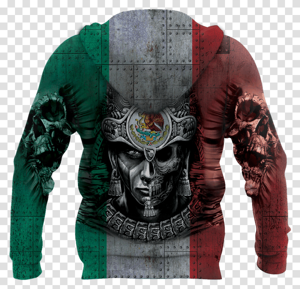 3d All Over Aztec Warrior Mexican 07 Hoodie Hoodie Turquoise French Polynesia, Sleeve, Long Sleeve, Sweatshirt Transparent Png