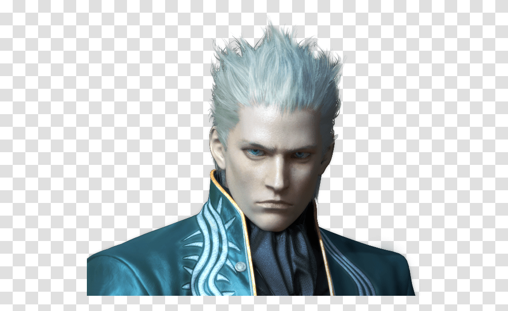 3d Anime Character Male Download Vergil Devil May Cry, Person, Head, Coat Transparent Png