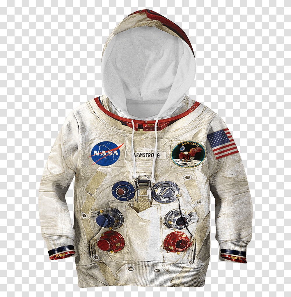 3d Armstrong Astronaut Kid Full Print Hoodie T Shirt Kids Astronaut Hoodie, Person, Human, Sweatshirt, Sweater Transparent Png