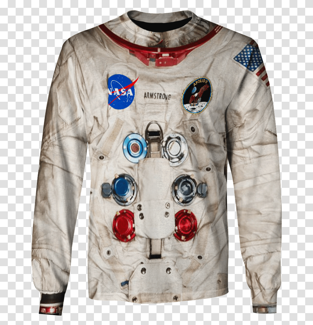 3d Armstrong Space Suit Hoodie, Sleeve, Apparel, Long Sleeve Transparent Png