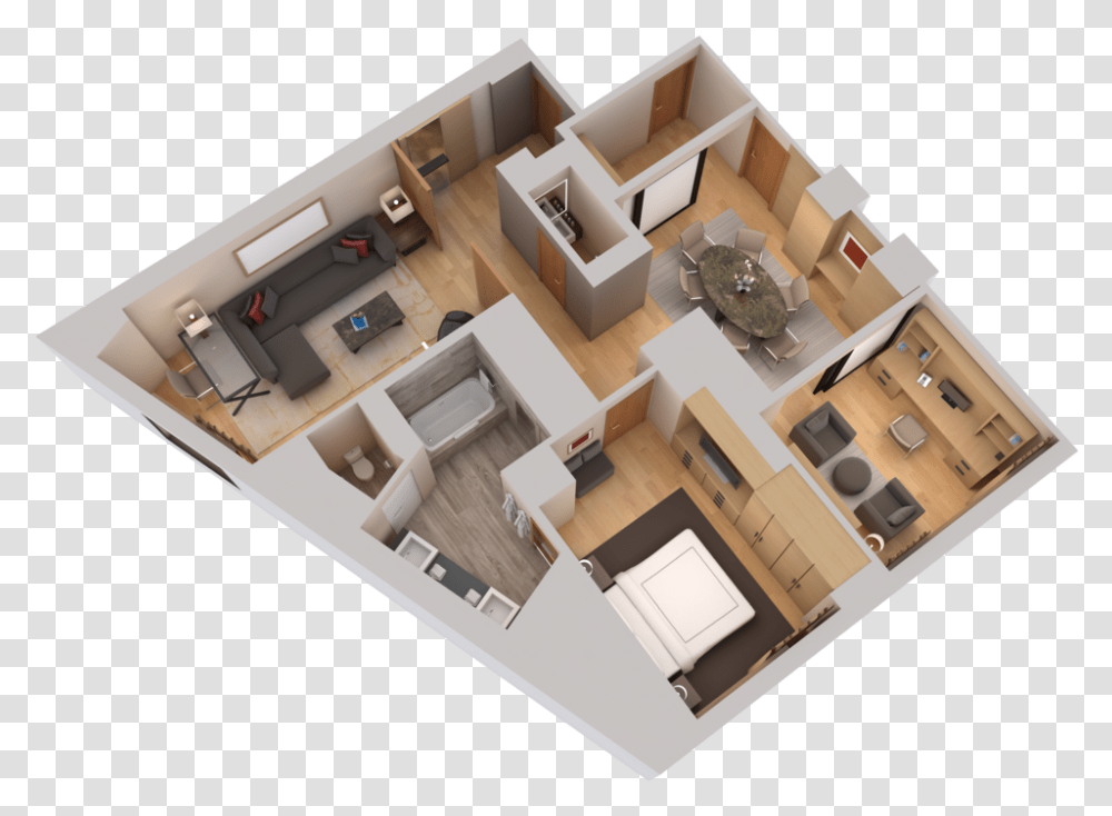 3d Bedroom Floor Plans, Diagram, Box Transparent Png