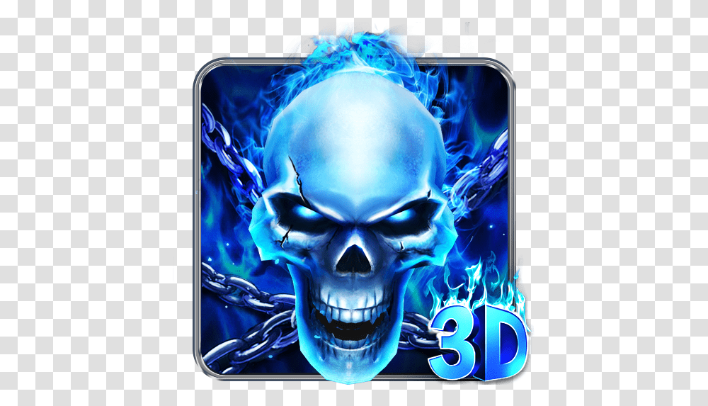3d Blue Flaming Skull Theme Launcher 112 Download Android Skull On Fire Blue, Helmet, Clothing, Electronics, Person Transparent Png