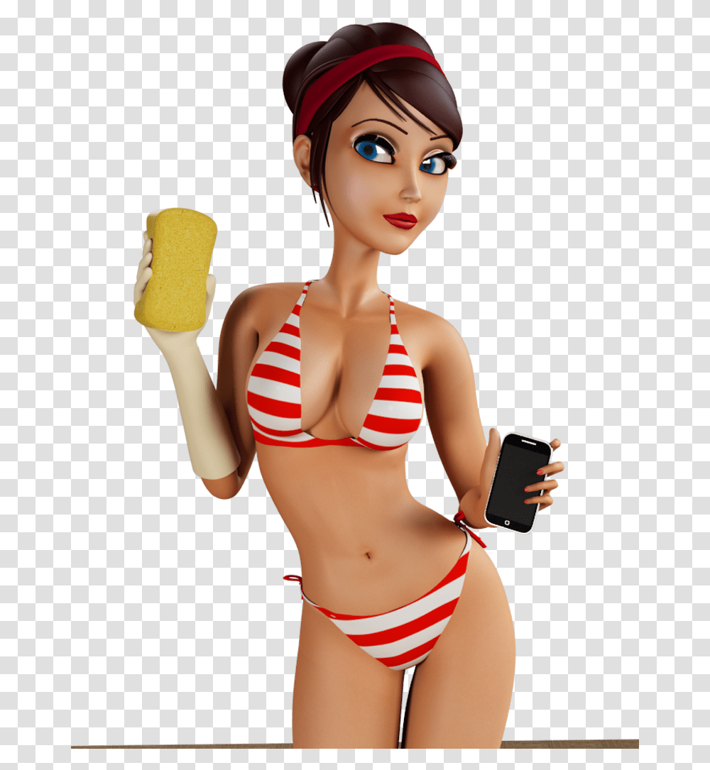 3d Character Bikini Girl Animated Bikini Girl, Swimwear, Person, Female Transparent Png