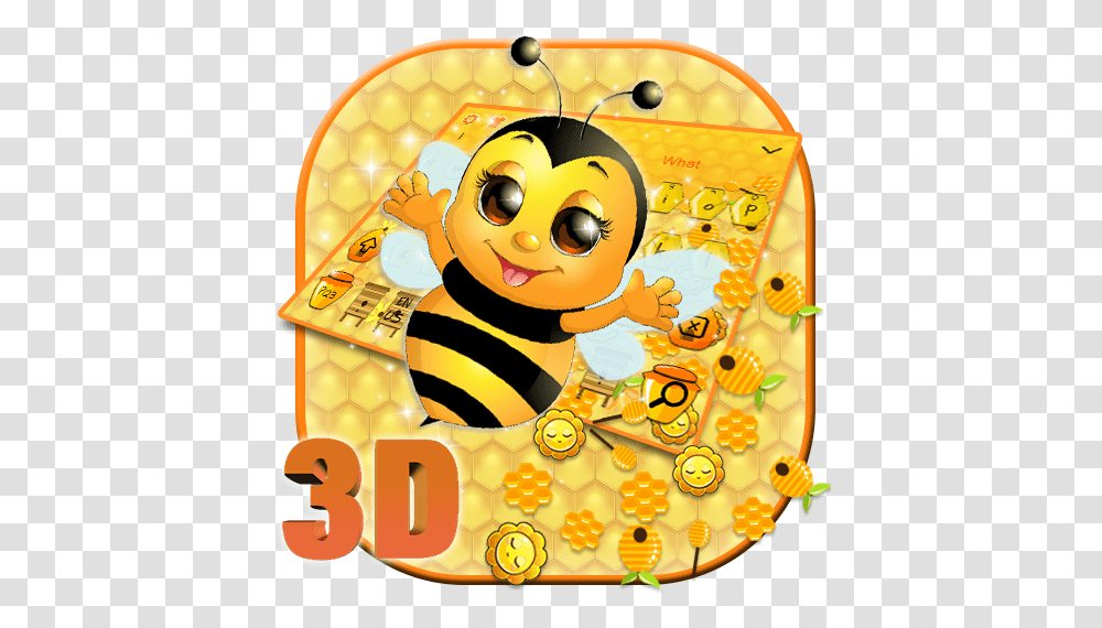 3d Cute Honey Bee Gravity Keyboard Theme Apps On Google Play Honeybee, Insect, Invertebrate, Animal, Wasp Transparent Png