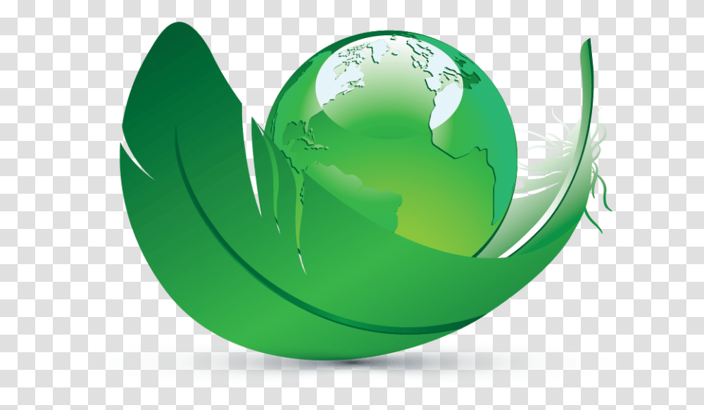 3d Earth And Leaf Logo Templates Green Leaf Logo 3d, Sphere, Recycling Symbol, Astronomy, Outer Space Transparent Png