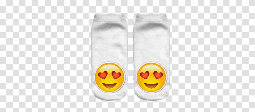 3d Emoji Printed Socks Heart Eyes Partners Emoji, Clothing, Apparel, Diaper, Shoe Transparent Png