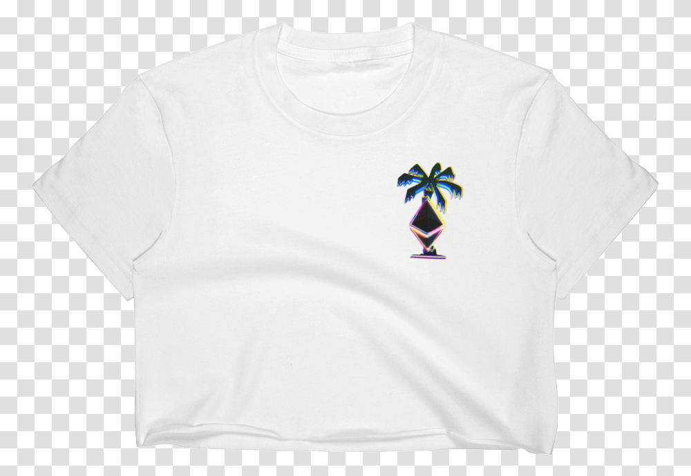 3d Ethereum Palm Tree Women's Crop, Apparel, Sleeve, Long Sleeve Transparent Png